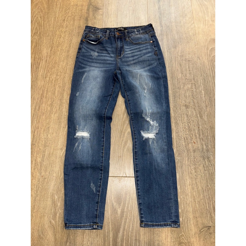 Judy Blue Relaxed Fit Distressed Skinny Jeans Size 28 Medium Wash JB8271 DK